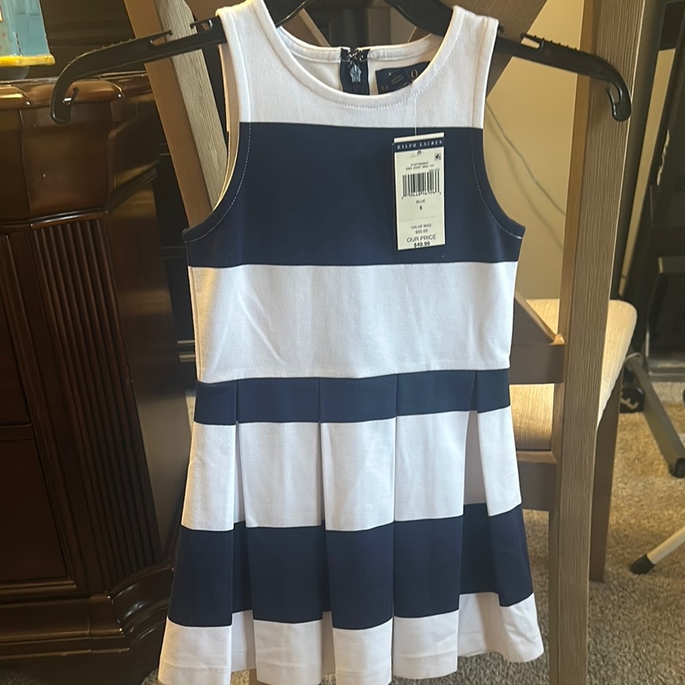 Ralph Lauren Blue and White Striped Dress
